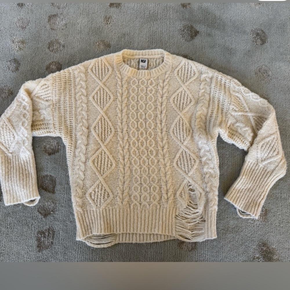 NSF Cream Cable Knit Sweater